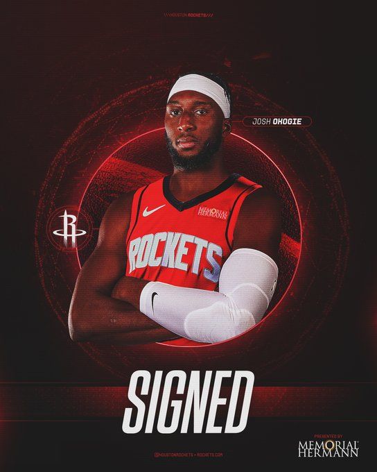 火箭官宣簽約奧科吉！10人臂展至少2米13 杜蘭特將率新陣容沖冠